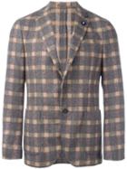 Lardini Checked Blazer, Men's, Size: 50, Grey, Polyester/alpaca/polyamide