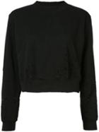 Cotton Citizen - Distressed Cropped Sweater - Women - Cotton - M, Black, Cotton