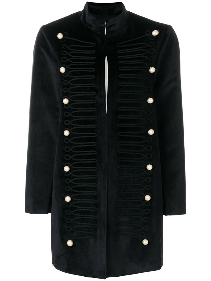 Blugirl Pearl Detail Military Coat - Black