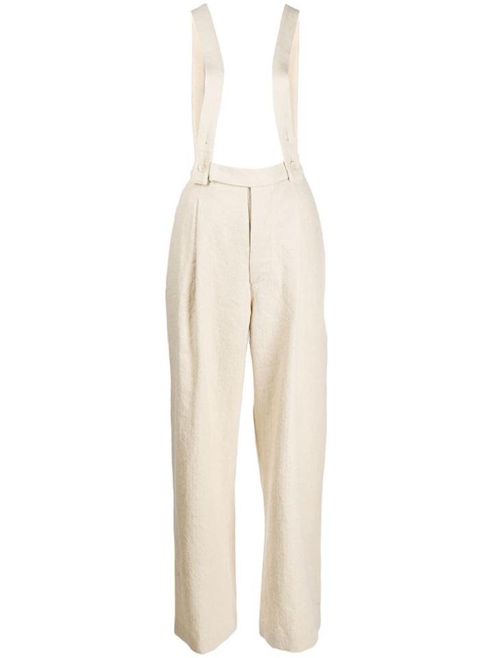 Uma Wang Suspender Detail Trousers - Neutrals