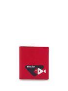 Prada Printed Saffiano Leather Wallet - Red