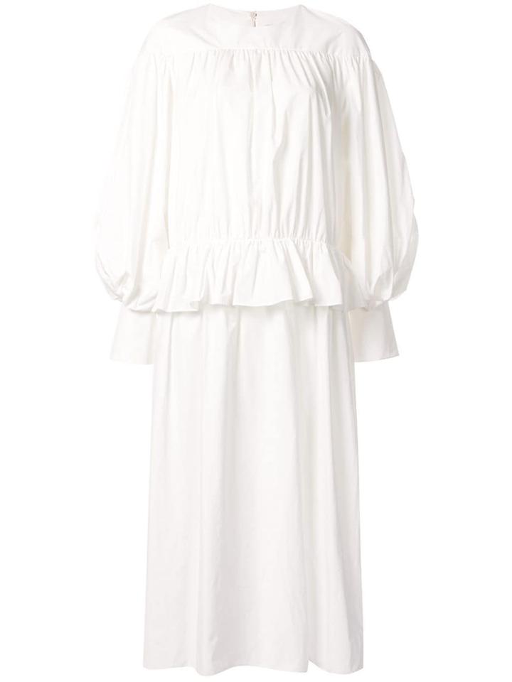 Goen.j Tiered Poplin Dress - White