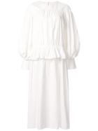 Goen.j Tiered Poplin Dress - White