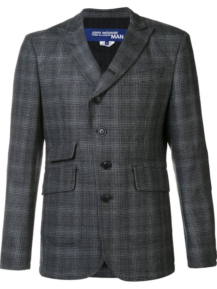 Junya Watanabe Comme Des Garçons Peaked Lapel Checked Blazer