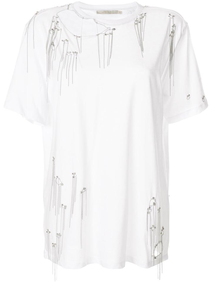 Amen Chain Distressed Boyfriend T-shirt - White