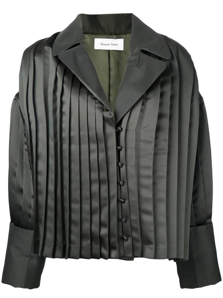 Donnah Mabel Pleated Trim Jacket, Women's, Size: 0, Green, Polyester