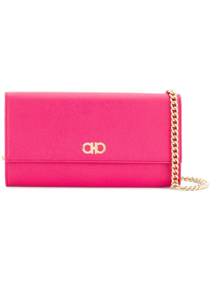 Salvatore Ferragamo Double Gancio Chain Wallet - Pink & Purple