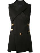Proenza Schouler Asymmetric Waistcoat, Women's, Size: 4, Black, Cotton/wool