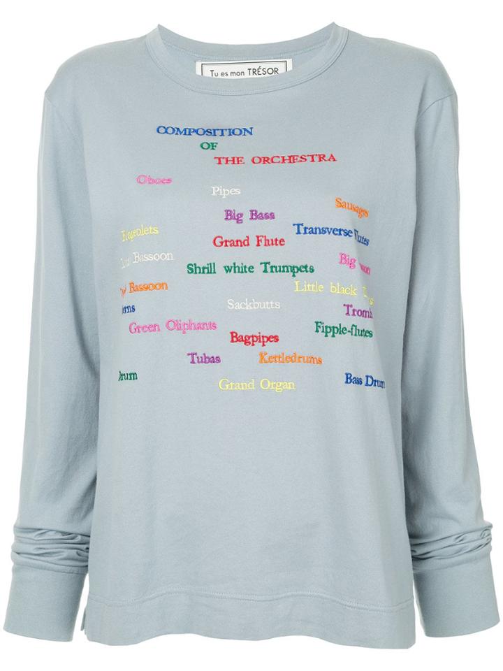 Tu Es Mon Trésor The Orchestra Long Sleeve T-shirt - Blue