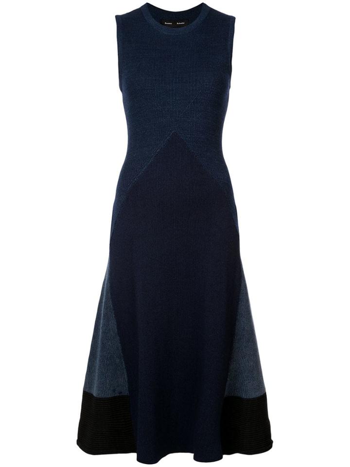 Proenza Schouler Pieced Rib Knit Dress - Blue
