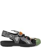 Gucci Men's Leather And Mesh Sandal - Black