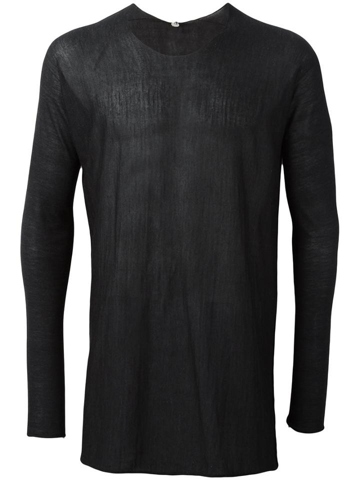 Label Under Construction Crew Neck Jumper, Men's, Size: 48, Black, Silk/wool/acetate