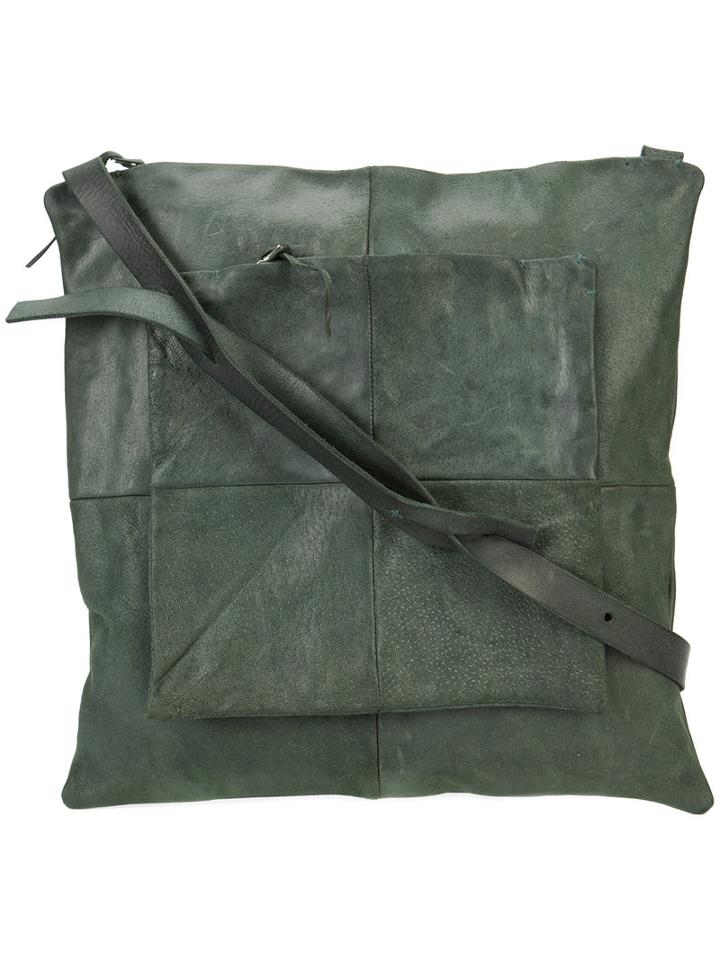 Ma+ Geometric Front Crossbody Bag, Adult Unisex, Green, Pig Leather
