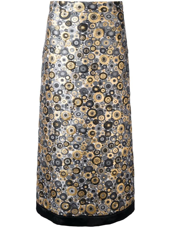 Emanuel Ungaro Circle Embroidered Maxi Skirt