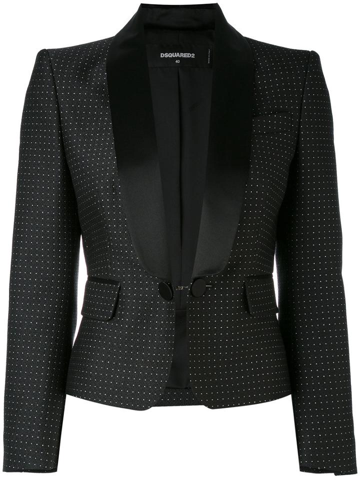 Jacquard Tuxedo Jacket - Women - Silk/polyamide/polyester - 40, Black, Silk/polyamide/polyester, Dsquared2