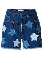 Faith Connexion Star Denim Shorts, Women's, Size: 28, Blue, Cotton