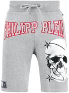 Philipp Plein Skull Print Bermuda Shorts, Men's, Size: Small, Grey, Cotton