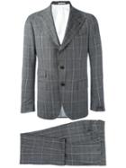 Gabriele Pasini Plaid Business Suit, Men's, Size: 48, Grey, Cotton/polyester/spandex/elastane/wool