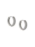 Carbon & Hyde 14kt White Gold Boom Boom Huggie Earrings - Metallic