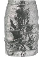 Msgm Sequin Pencil Skirt - Silver