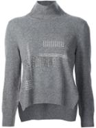 Christopher Kane Hotfix High Neck Sweater, Women's, Size: Small, Grey, Cashmere/wool