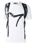 Love Moschino Shoulder Straps Print T-shirt, Men's, Size: Large, White, Cotton