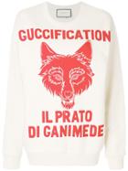 Gucci Il Prato Di Ganimede Guccification Print Sweater - Neutrals