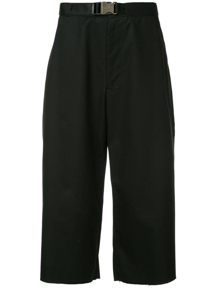 Facetasm Wide Leg Cropped Trousers - Black