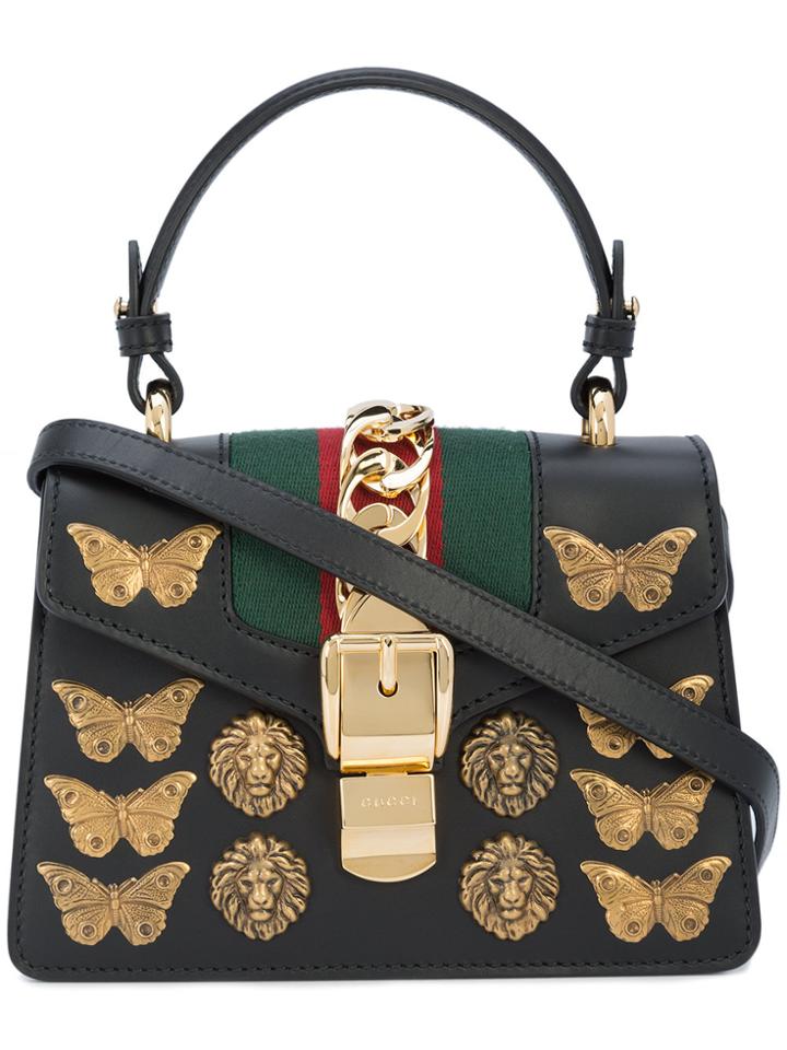 Gucci Sylvie Animal Studs Mini Bag - Black