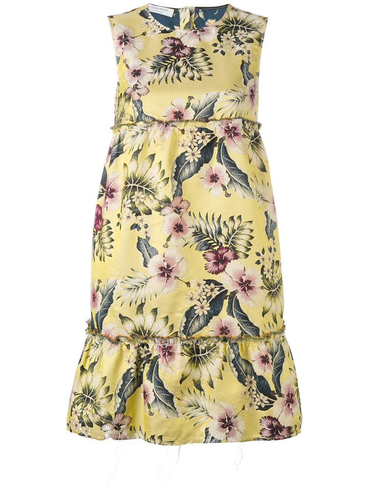 Floral Print Dress - Women - Polyester - 42, Yellow/orange, Polyester, Philosophy Di Lorenzo Serafini