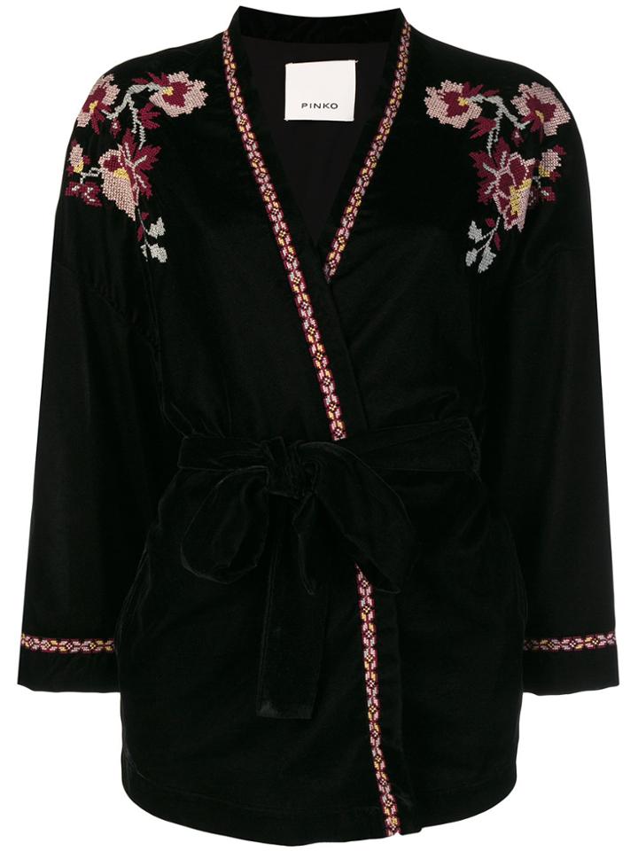 Pinko Embroidered Kimono Jacket - Black