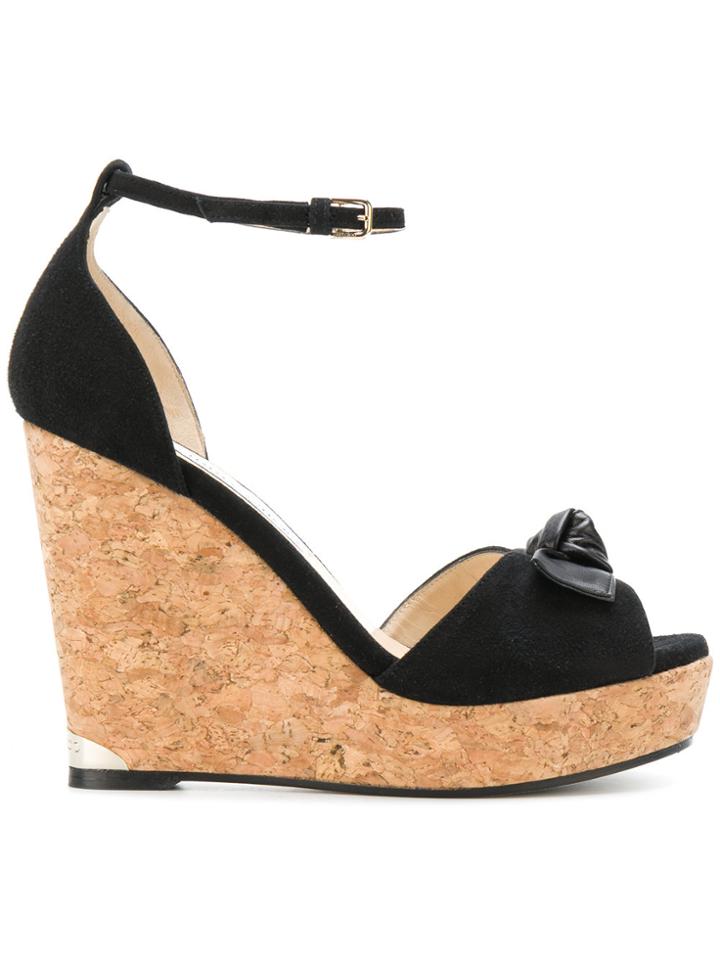 Jimmy Choo Knotted Wedge Sandals - Black