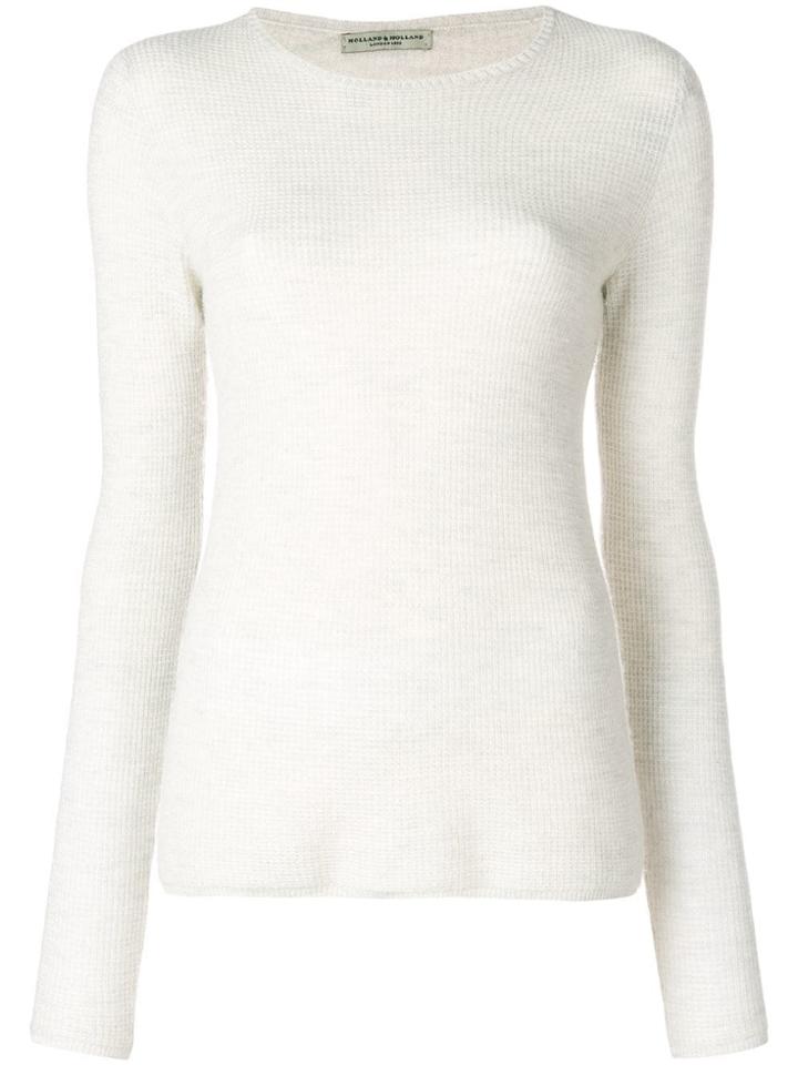 Holland & Holland Long-sleeve Fitted Sweater - White