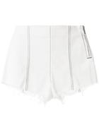 Msgm High-waisted Denim Short Shorts - White