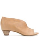 Roberto Del Carlo Open Toe Mules - Nude & Neutrals