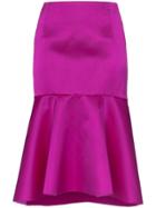 Balenciaga High-waisted Flared Midi Skirt - Pink
