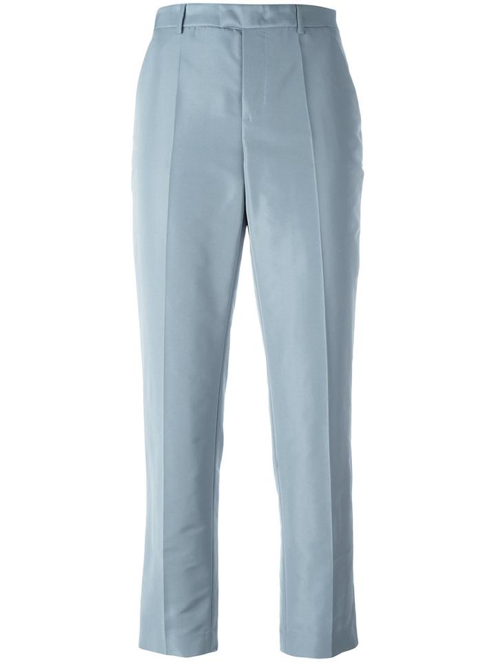 Red Valentino Tailored Cropped Trousers, Women's, Size: 40, Blue, Polyester/acetate