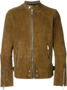 Diesel Zipped Up Jacket, Men's, Size: Medium, Brown, Goat Skin/cotton/polyester