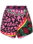 Manish Arora Leopard Roses Sequin Shorts - Multicolour