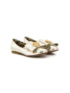 Roberto Cavalli Junior Teen Bow Front Ballerinas - Gold