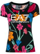 Ea7 Emporio Armani Floral Print T-shirt - Black