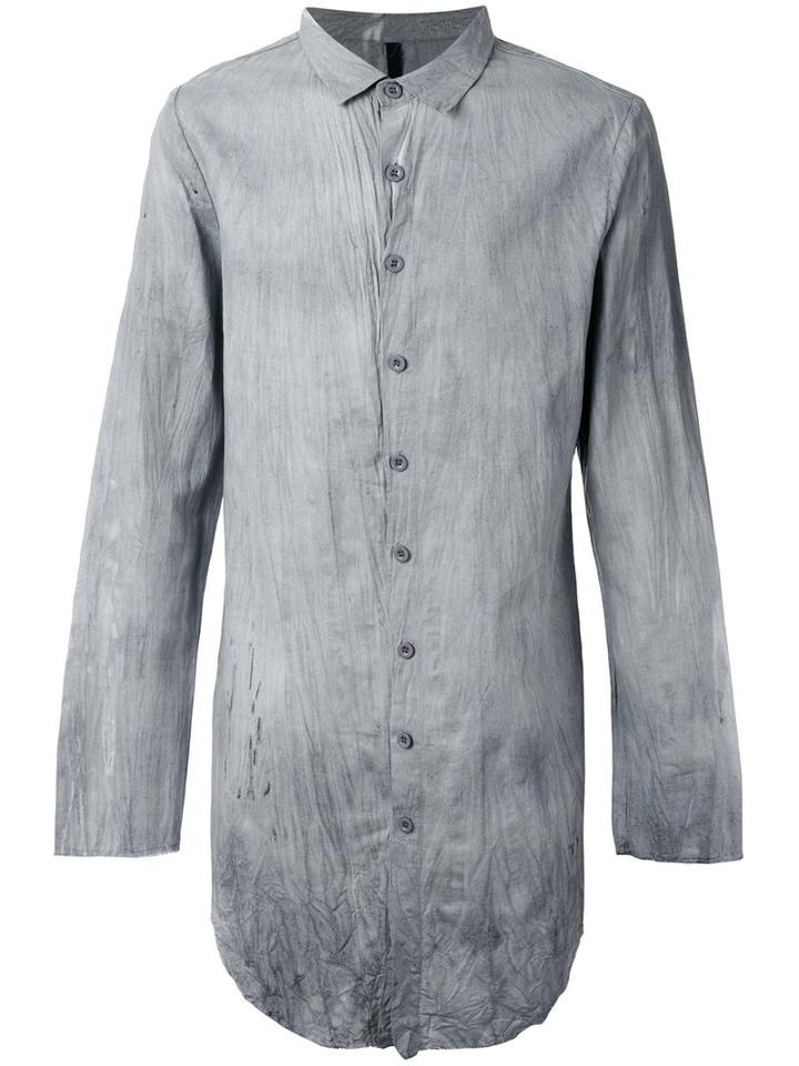 Army Of Me - Crumpled Long Shirt - Men - Cotton/linen/flax - S, Grey, Cotton/linen/flax
