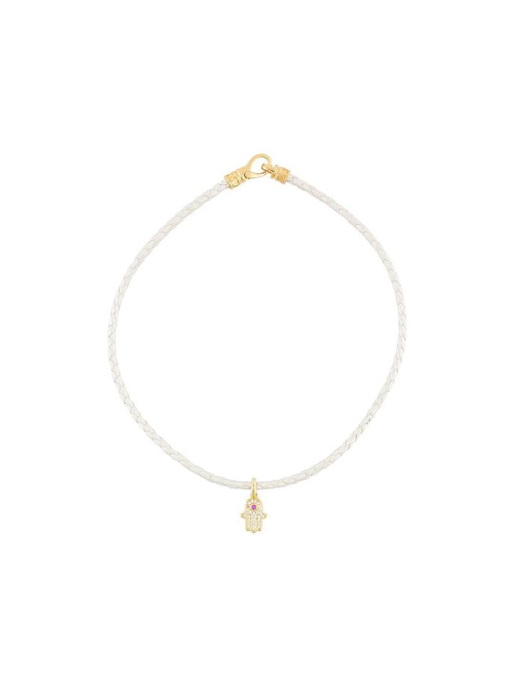 Nialaya Jewelry Hamsa Hand Choker Necklace, Women's, Size: Large, White