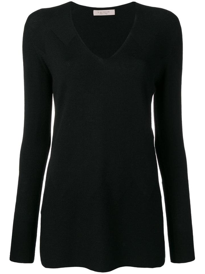 D.exterior V-neck Sweater - Black