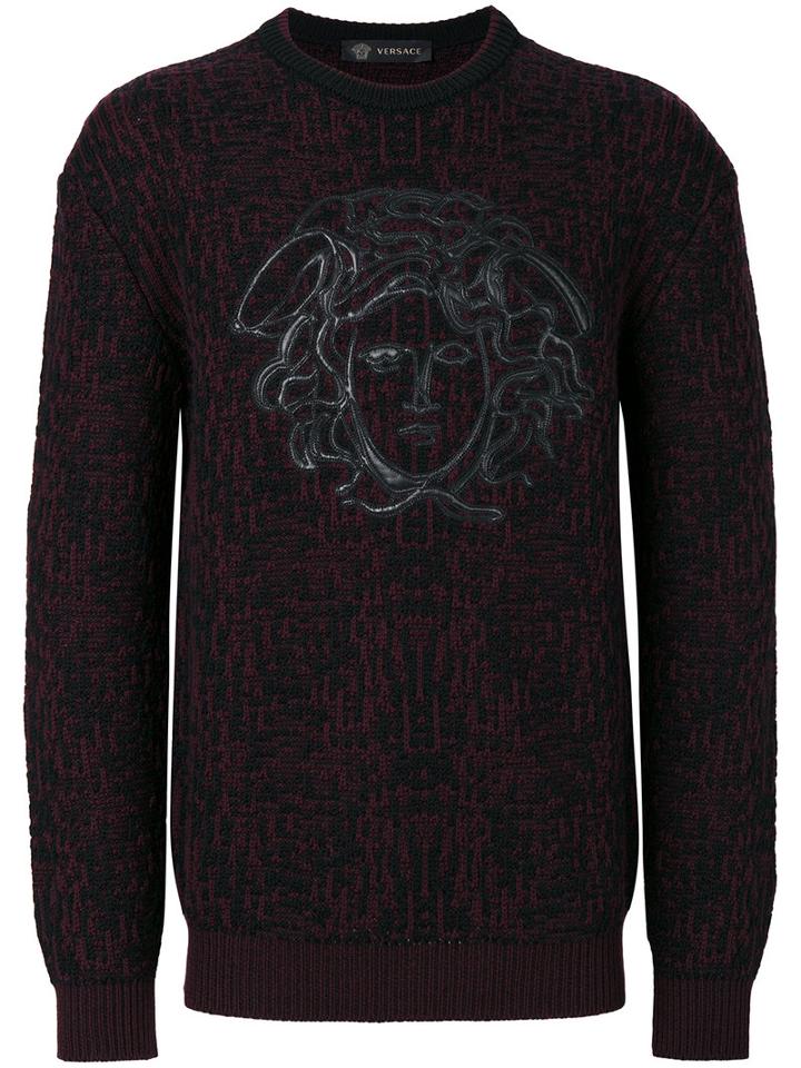 Versace - Medusa Intarsia Knit - Men - Wool - 50, Black, Wool