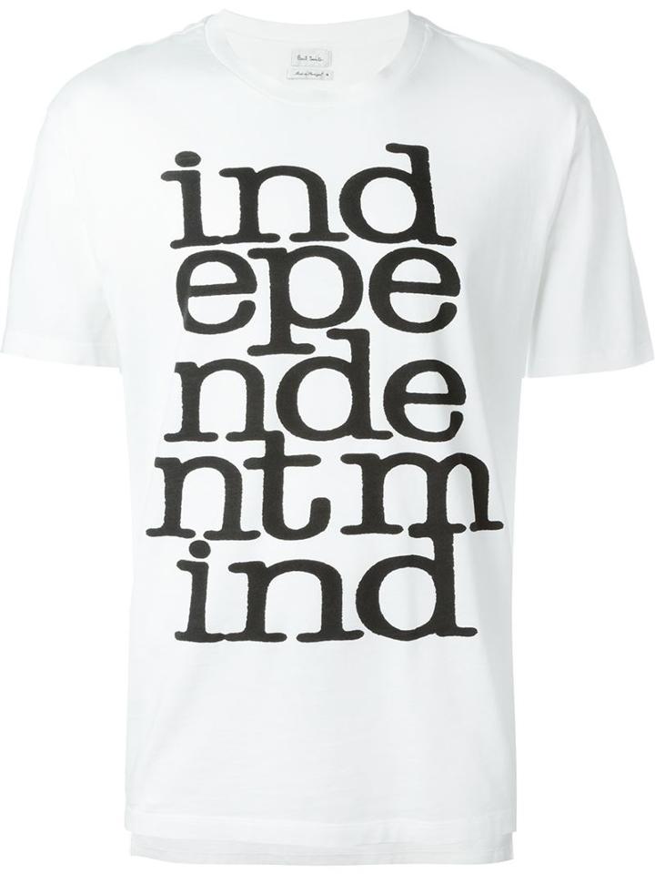 Paul Smith 'independent Mind' T-shirt, Men's, Size: Medium, White, Cotton