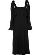 Ganni - Strap Gathered Dress - Women - Cotton - 38, Black, Cotton