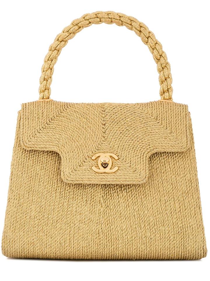 Chanel Vintage Cc Hand Bag - Gold