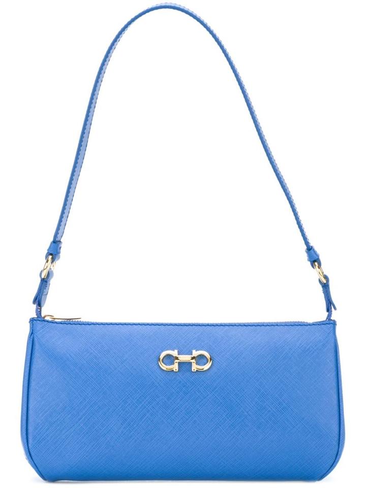Salvatore Ferragamo Gancio Shoulder Bag, Women's, Blue