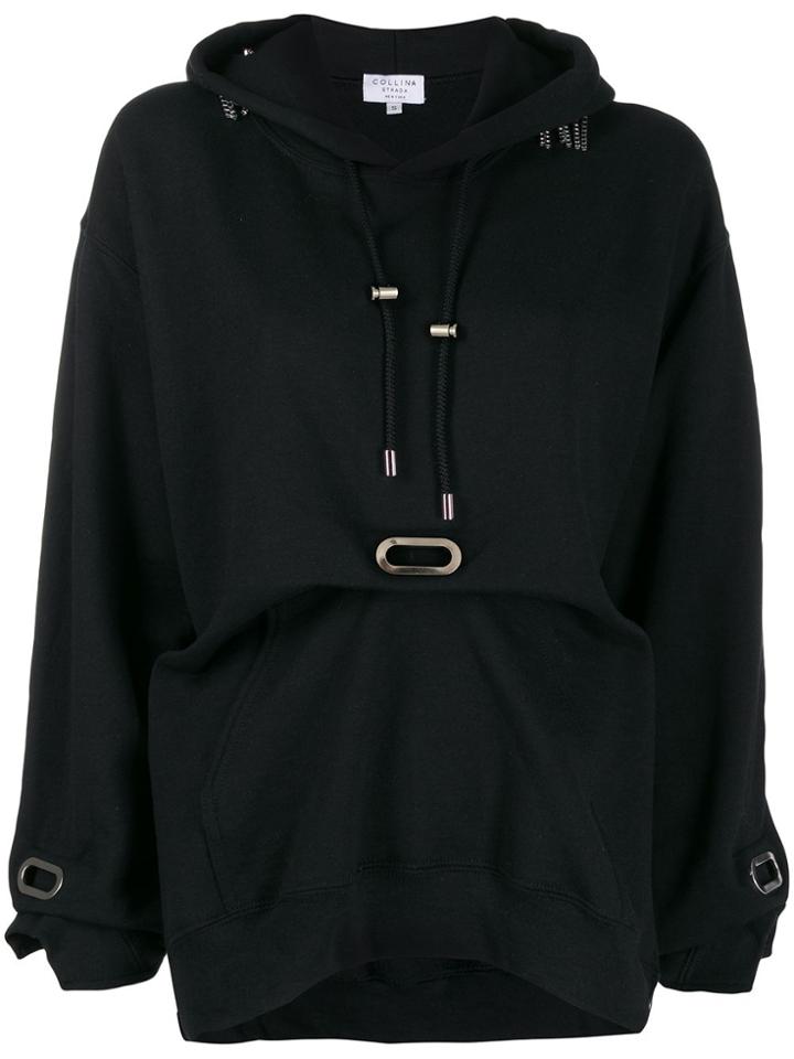 Collina Strada Earring Chain Hoodie - Black